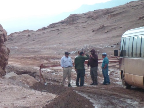 Our road out of the Valle was cut off by floods, so we went another way, but this gate is padlocked - what now?