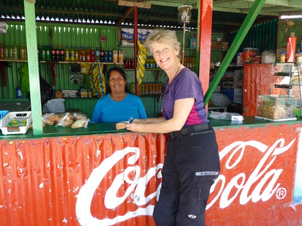 Across from the SOAT building, this lovely lady gave us a piece of cake to go with our cold drinks