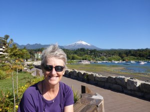 In Pucón with Villarrica volcano in the background