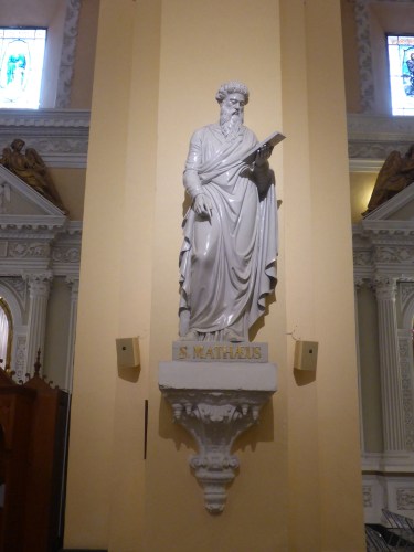 Arequipa cathedral 'false marble' apostle statue, made of wood, chalk, honey and oil 
