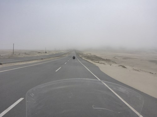 Our first fog encounter on the Panamericana Norte