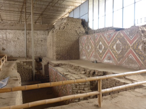 Huaca de la Luna. Third and forth levels. Note the step outwards on the inside.