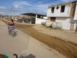 We just missed heavy rain (this young lady was texting while riding)