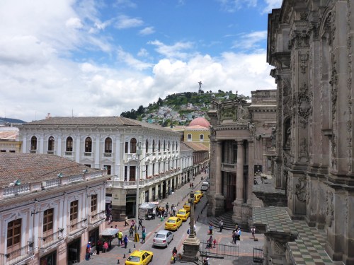 A rooftop view of Quito