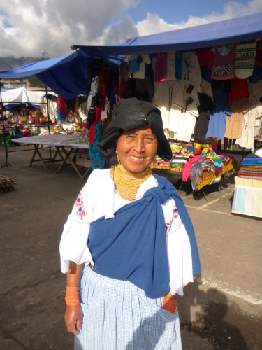Lovely market seller in Otavalo, Ecuador