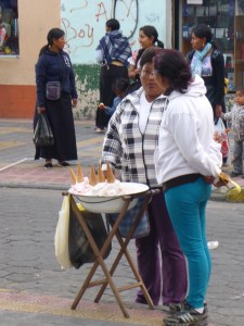 Ice cream seller in Otavalo, Ecuador