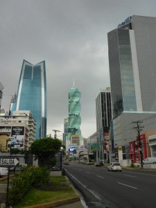 Panama City with the Revolution Tower in the centre