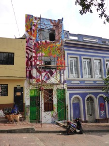 Work in progress, La Candelaria graffiti, Bogota, Colombia