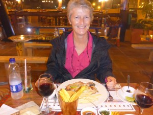 Birthday dinner with banana chips