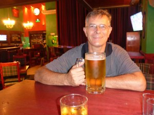 Anthony enjoying a beer at Boca del Rio
