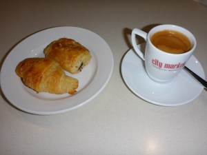 $1.20 for the coffee and pastries at the local supermarket in Mexico City