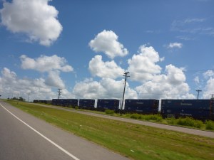 Double decker trains in Texas, Union Pacific.