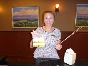 Casey giving us a do-it-yourself s'mores pack