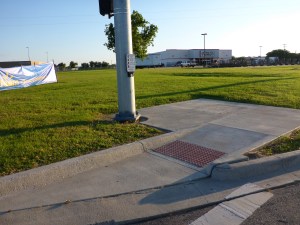Pedestrian crossing to nowhere in La Grange, Tx