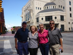 With Bob and Pam outside the Fort Worth theatre