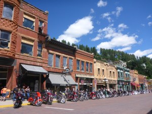 Main Street, Deadwood with motorcycle parking