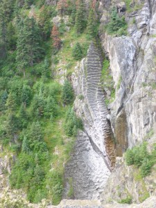 Uncompahgre Formation outside Ouray - exposed rock going back 1.4 billion years showing perserved ripple marks