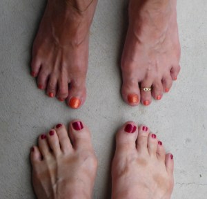 Happy toes - girls have to be girls - with Karen