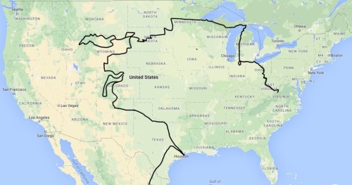 In Roanoke, Virginia now after 49,300kms so far and one week to go to New York