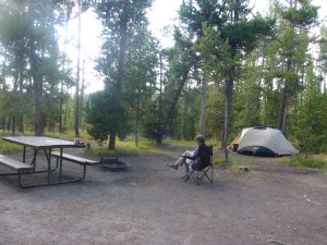 Our camping spot in Yellowstone