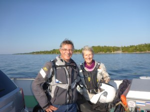 On a ferry  crossing from Vermont to New York