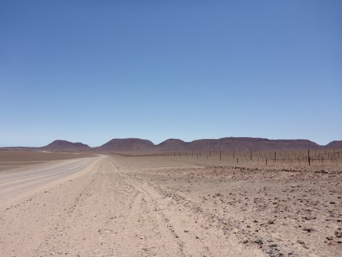 Veterinary fence through the Skeleton Coast National Park