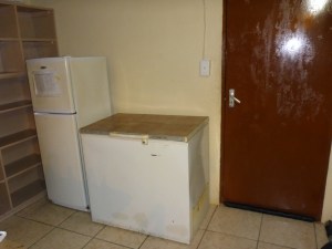 Freezer in our cabin at St Nowhere Spa and Campsite