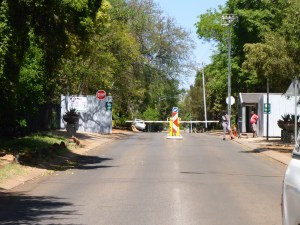 Security gate on public road 