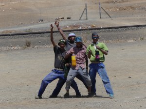 Enthusiastic locals at Karasburg Namibia.