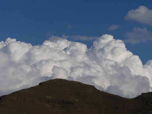 Majestic stormclouds gathering in the mountains.